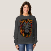 Lion Sweatshirt - Oranje donkere ion Illustratie (Voorkant volledig)