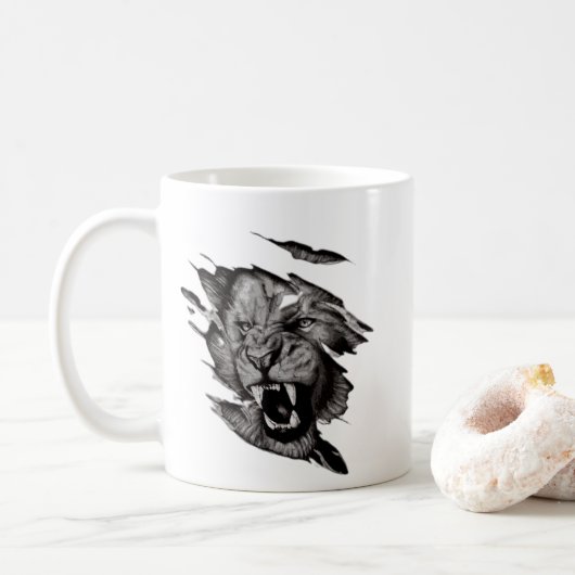 Lion T-Shirt Button Koffiemok (Met donut)
