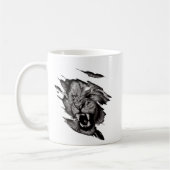 Lion T-Shirt Button Koffiemok (Links)