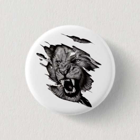 Lion T-Shirt Ronde Button 3,2 Cm (Voorkant)