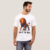 Lion T-Shirt with title : Roar of the Wild (Voorkant volledig)