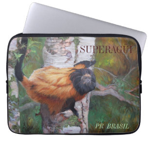 Lion Tamarin-laptophoes met zwarte zijde Laptop Sleeve