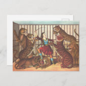 Lion Tamer  Circus Briefkaart (Voorkant / Achterkant)
