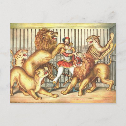 Lion Tamer Circus Briefkaart (Voorkant)