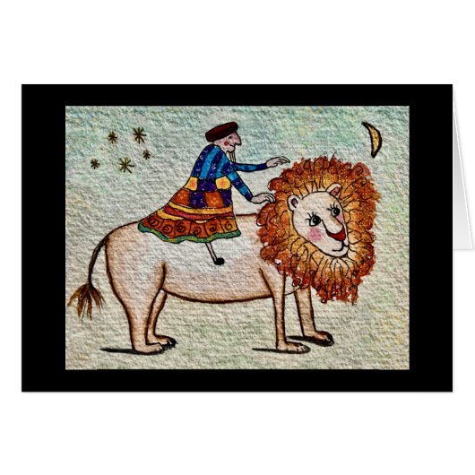 Lion Tamer Greeting Card (Voorkant Horizontaal)