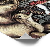 Lion Tamer in kooi met Lions Circus Poster (Hoek)