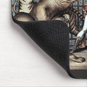 Lion Tamer in kooi met Lions Circus Poster Muismat (Hoek)