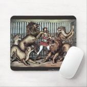 Lion Tamer in kooi met Lions Circus Poster Muismat (Met muis)