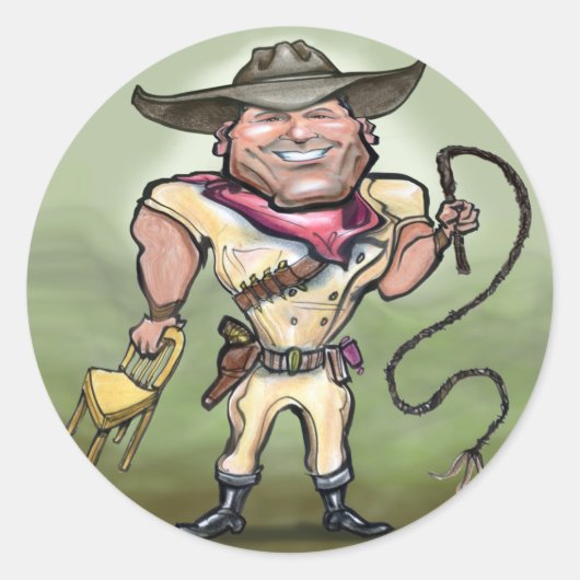 Lion Tamer Ronde Sticker (Voorkant)