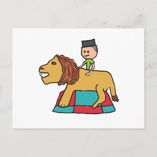 Lion Taming Briefkaart (Voorkant)