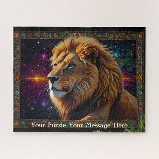Lion tapestry fantasy painting mosaic diamond legpuzzel (Horizontaal)