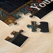 Lion tapestry fantasy painting mosaic diamond legpuzzel (Zijkant)