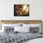 Lion tegen stormachtige hemel canvas afdruk (Insitu (Slaapkamer))