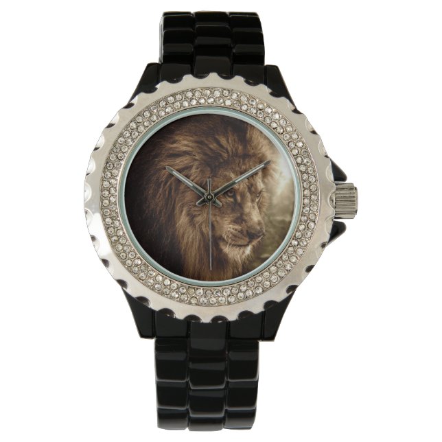 Lion tegen stormachtige hemel horloge (Voorkant)