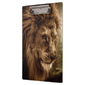 Lion tegen stormachtige hemel klembord (Links)