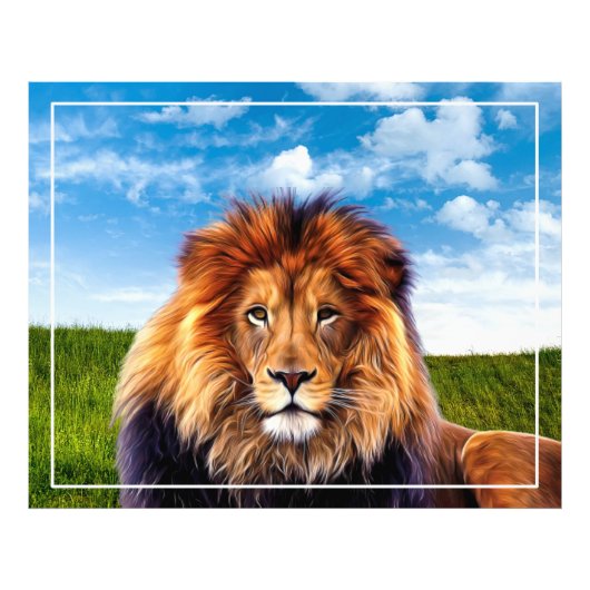 Lion The King of Forest Foto Afdruk (Voorkant)