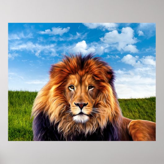 Lion The King of Forest Poster (Voorkant)