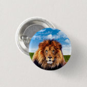 Lion The King of Forest Ronde Button 3,2 Cm (Voorkant /achterkant)