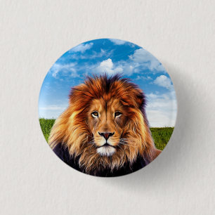 Lion The King of Forest Ronde Button 3,2 Cm