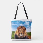 Lion The King of Forest Tote Bag (Achterkant)