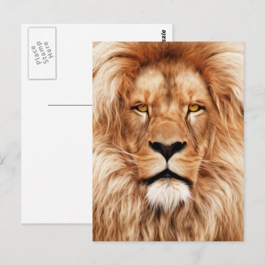 Lion The King Photo Painting Briefkaart (Voorkant / Achterkant)