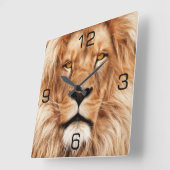 Lion The King Photo Painting Vierkante Klok (Hoek)