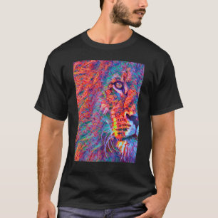 Lion the Majestic King Cute Color Wave Oerwoud Ani T-shirt
