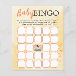 Lion Theme Baby shower Bingo Kaart