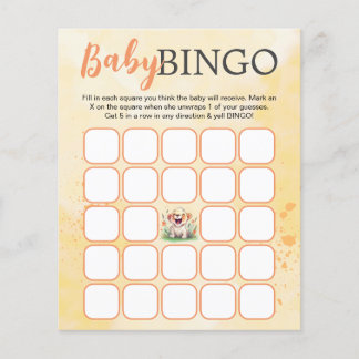 Lion Theme Baby shower Bingo Kaart