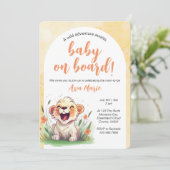 Lion Theme Baby shower Invitation Kaart (Staand voorkant)
