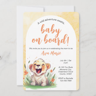 Lion Theme Baby shower Invitation Kaart