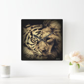 Lion Tiger 2-inch wandklok (Huis)