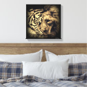 Lion Tiger 2in1 Canvas afdrukken (Insitu (Slaapkamer))
