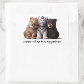 Lion, Tiger & Beer Cubs Knuffelen Beste Vrienden Rechthoekige Sticker (Tas)