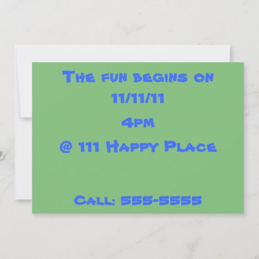 Lion Tiger Beer kinderen Birthday Party Invitation Kaart (Achterkant)