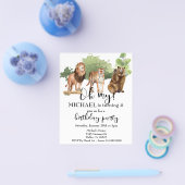 Lion Tiger Beer Oh Mijn Oerwoud Thema Waterverf In Flyer (Enkel)