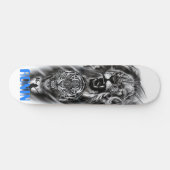Lion Tiger Cat Crow Girl Silhouette Skateboard (Horizontaal)