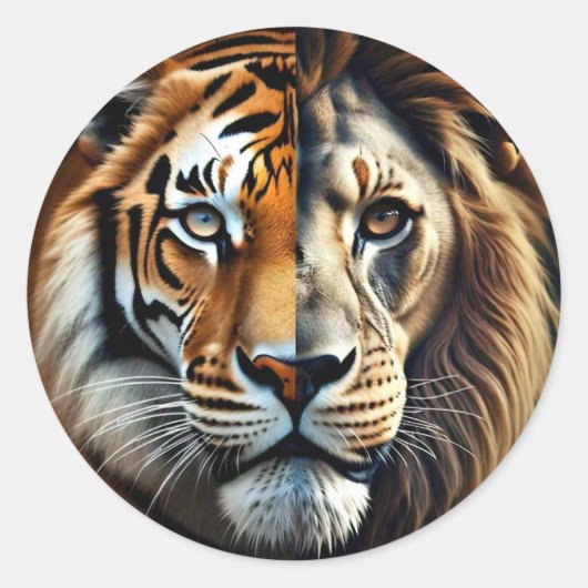 Lion & Tiger Digi Sticker (Voorkant)