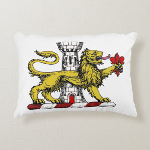 Lion Tower Fleur de Lis Crest Emblem C Accent Kussen