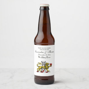 Lion Tower Fleur de Lis Crest Emblem C Bier Etiket