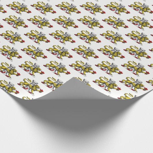 Lion Tower Fleur de Lis Crest Emblem C Cadeaupapier (Hoek)