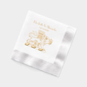 Lion Tower Fleur de Lis Crest Emblem C Folie Servetten (Links)