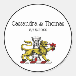 Lion Tower Fleur de Lis Crest Emblem C Ronde Sticker