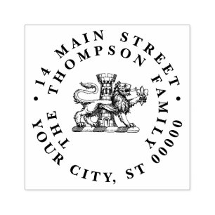 Lion Tower Fleur de Lis Crest Emblem C Rubberstempel