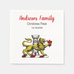 Lion Tower Fleur de Lis Crest Emblem C Servet