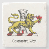 Lion Tower Fleur de Lis Crest Emblem C Stenen Onderzetter (Voorkant)