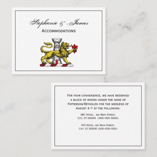 Lion Tower Fleur de Lis Crest Emblem C Visitekaartje (Voorkant / Achterkant)
