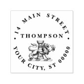 Lion Tower Fleur de Lis Crest Emblem C Zelfinktende Stempel (Design)