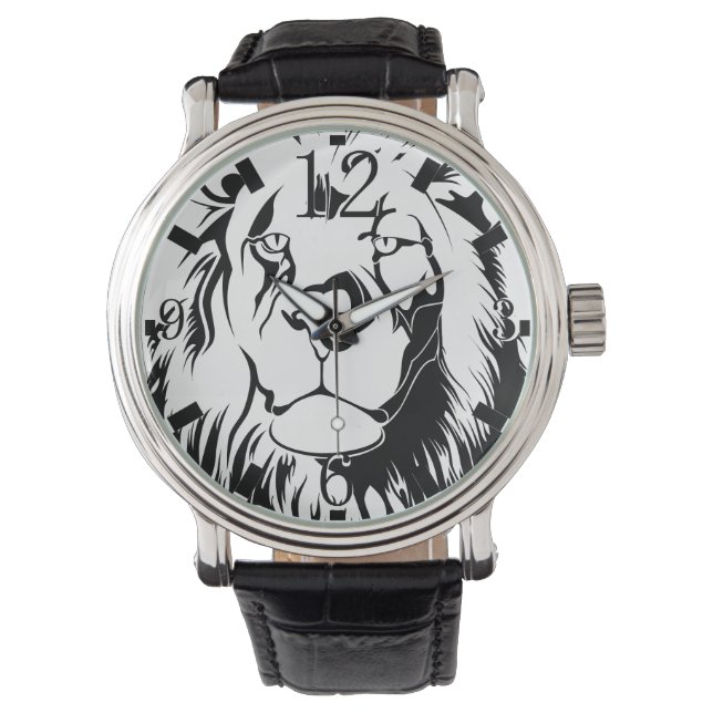 Lion Tribal 002 Horloge (Voorkant)
