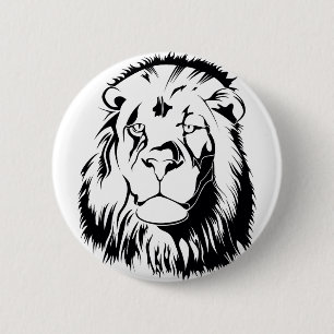 Lion Tribal 002 Ronde Button 5,7 Cm